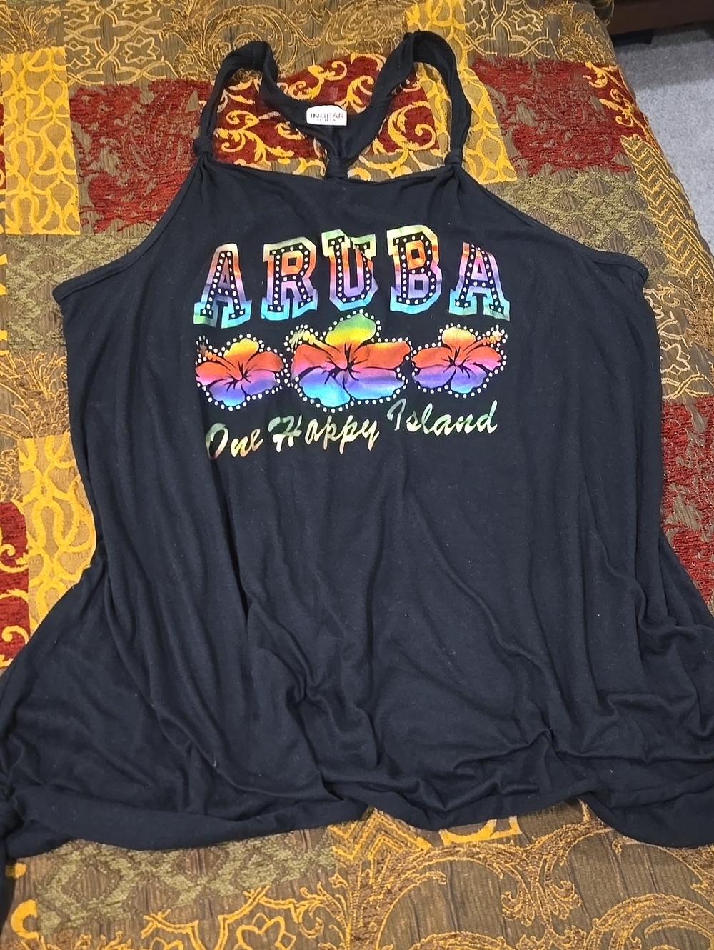 Ingear Black Aruba Rainbow Graphic Tank Top
